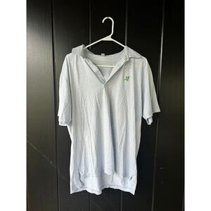 Peter Millar Blue White Stripe Golf Polo Shirt M Cotton